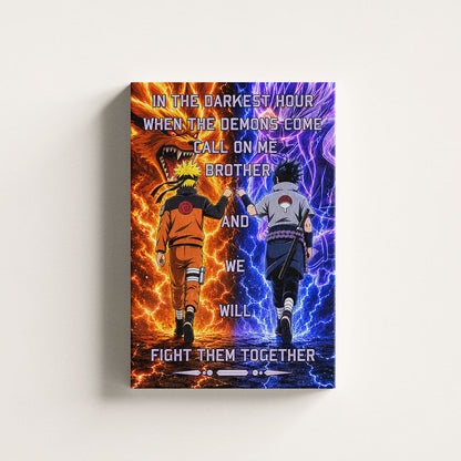 Naruto Canvas Wall Art - NA005 - Naruto Uzumaki - Sasuke Uchiha - Call On Me Brother