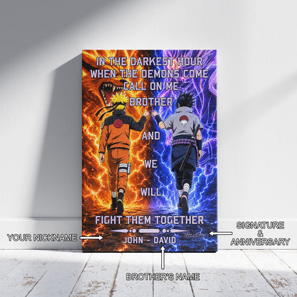 Naruto Canvas Wall Art - NA005 - Naruto Uzumaki - Sasuke Uchiha - Call On Me Brother