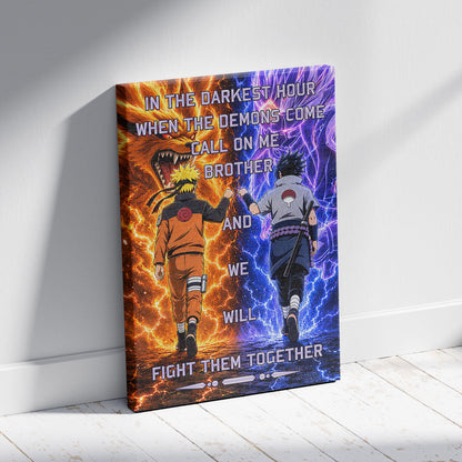 Naruto Canvas Wall Art - NA005 - Naruto Uzumaki - Sasuke Uchiha - Call On Me Brother