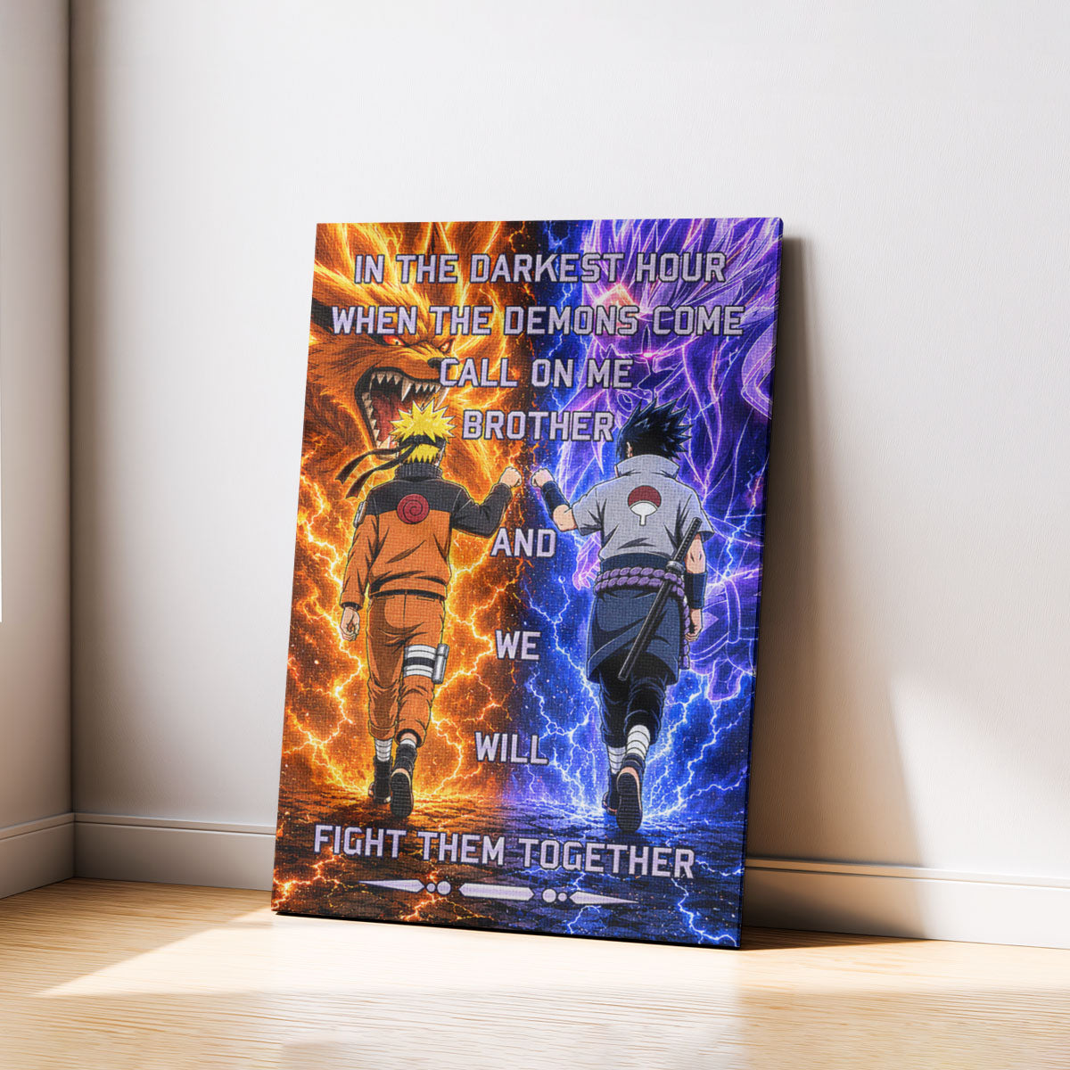 Naruto Canvas Wall Art - NA005 - Naruto Uzumaki - Sasuke Uchiha - Call On Me Brother