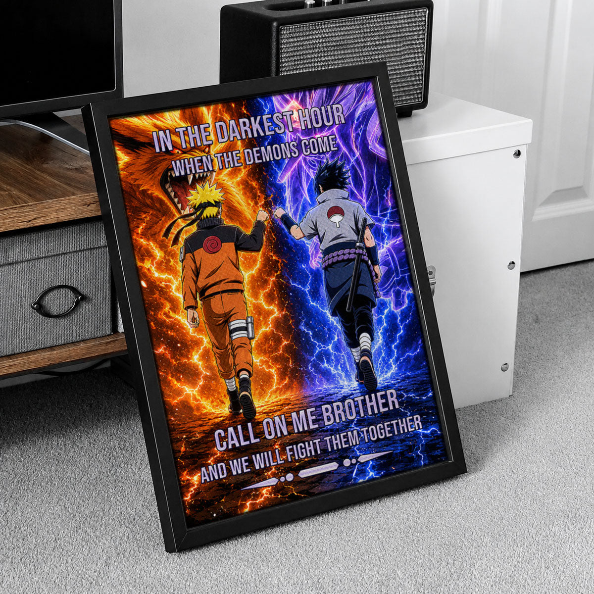 Naruto Canvas Wall Art - NA006 - Naruto Uzumaki - Sasuke Uchiha - Call On Me Brother