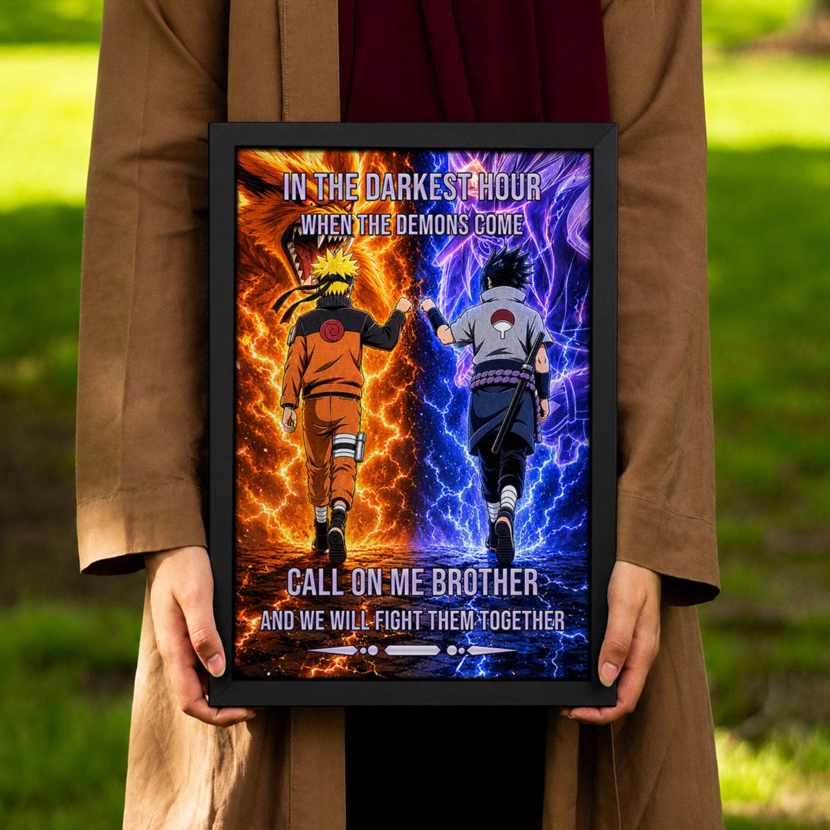 Naruto Canvas Wall Art - NA006 - Naruto Uzumaki - Sasuke Uchiha - Call On Me Brother