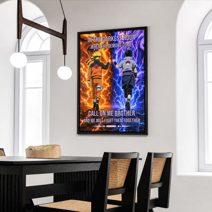 Naruto Canvas Wall Art - NA006 - Naruto Uzumaki - Sasuke Uchiha - Call On Me Brother