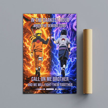 Naruto Canvas Wall Art - NA006 - Naruto Uzumaki - Sasuke Uchiha - Call On Me Brother