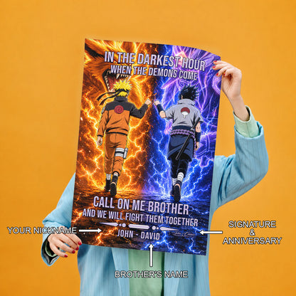 Naruto Canvas Wall Art - NA006 - Naruto Uzumaki - Sasuke Uchiha - Call On Me Brother