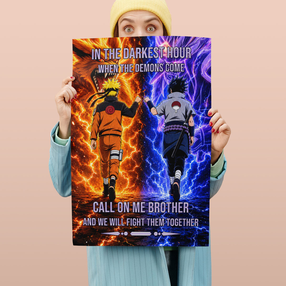 Naruto Canvas Wall Art - NA006 - Naruto Uzumaki - Sasuke Uchiha - Call On Me Brother