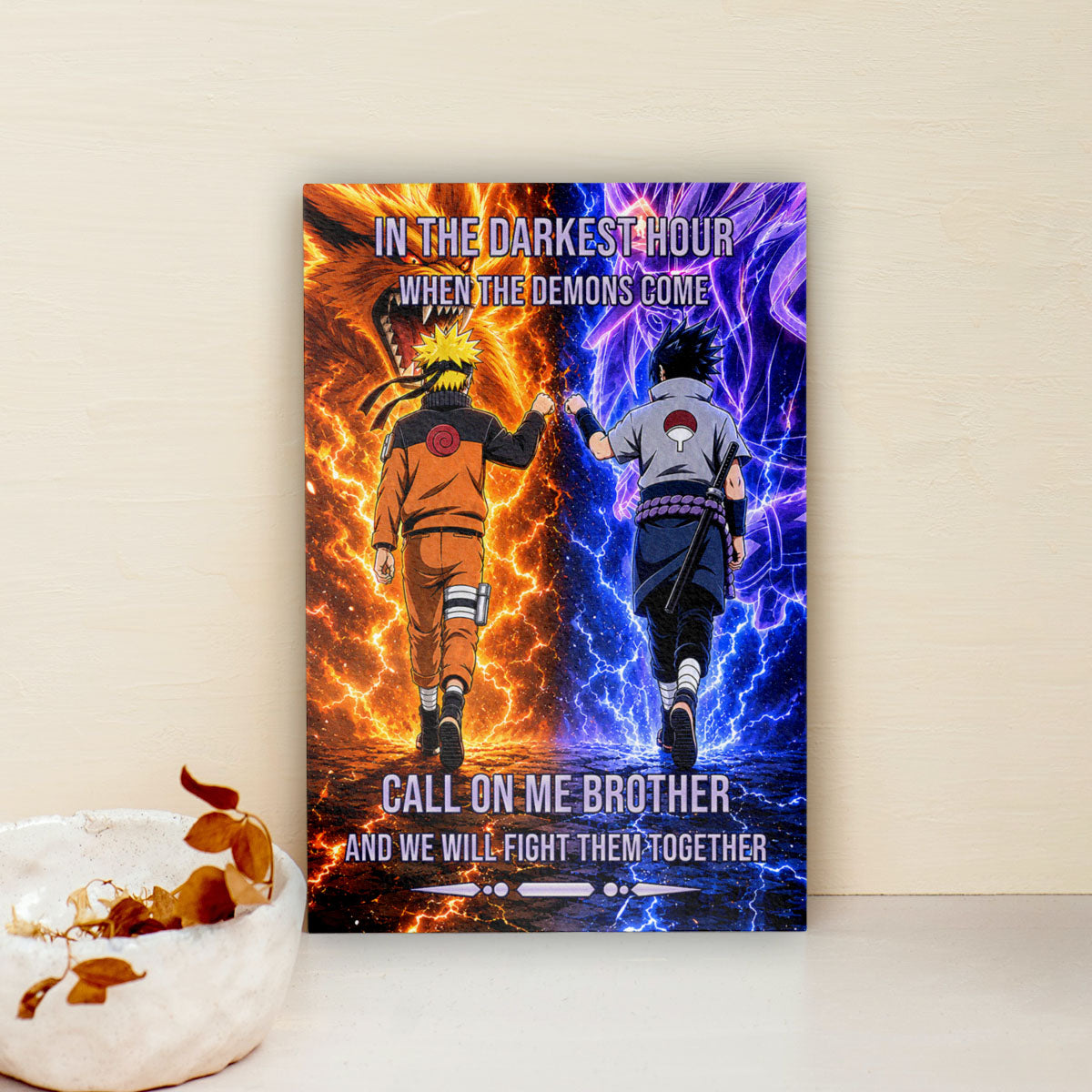 Naruto Canvas Wall Art - NA006 - Naruto Uzumaki - Sasuke Uchiha - Call On Me Brother