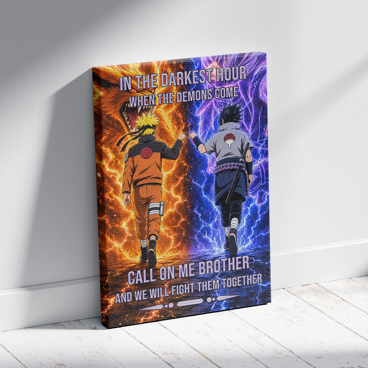 Naruto Canvas Wall Art - NA006 - Naruto Uzumaki - Sasuke Uchiha - Call On Me Brother