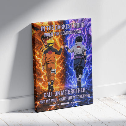 Naruto Canvas Wall Art - NA006 - Naruto Uzumaki - Sasuke Uchiha - Call On Me Brother
