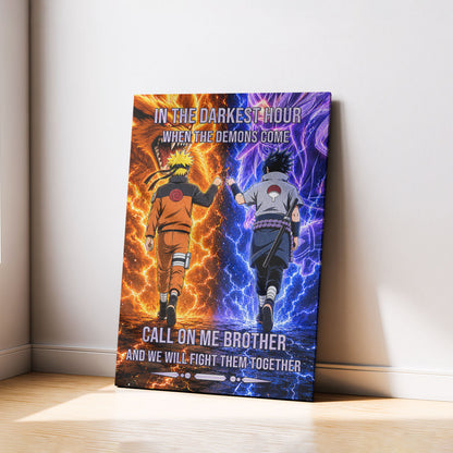 Naruto Canvas Wall Art - NA006 - Naruto Uzumaki - Sasuke Uchiha - Call On Me Brother