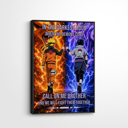 Naruto Canvas Wall Art - NA006 - Naruto Uzumaki - Sasuke Uchiha - Call On Me Brother