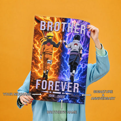 Naruto Canvas Wall Art - NA007 - Naruto Uzumaki - Sasuke Uchiha - Brother Forever
