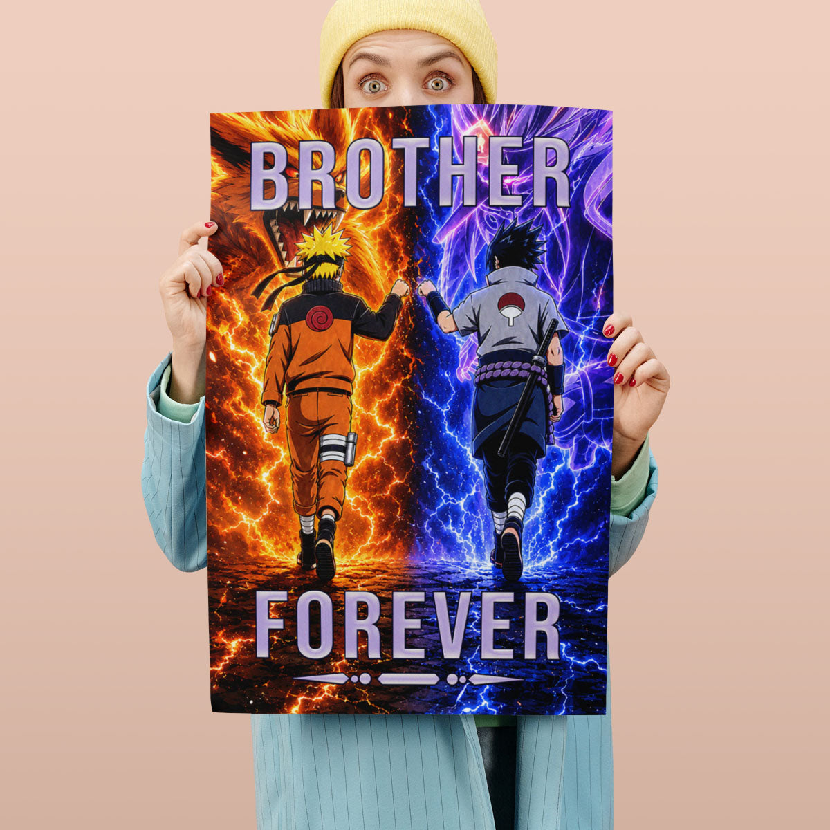 Naruto Canvas Wall Art - NA007 - Naruto Uzumaki - Sasuke Uchiha - Brother Forever