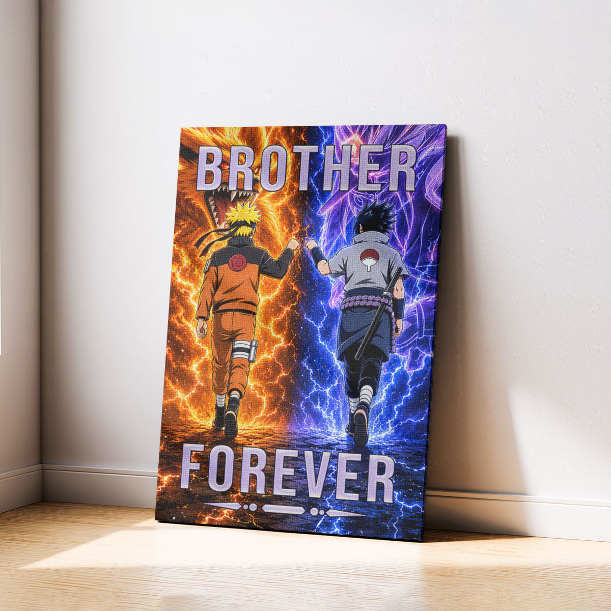 Naruto Canvas Wall Art - NA007 - Naruto Uzumaki - Sasuke Uchiha - Brother Forever