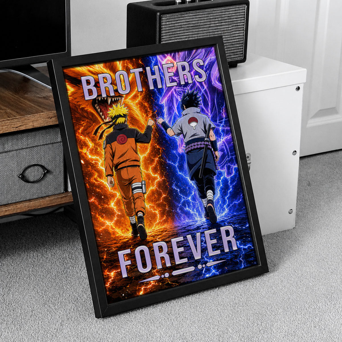 Naruto Canvas Wall Art - NA008 - Naruto Uzumaki - Sasuke Uchiha - Brothers Forever