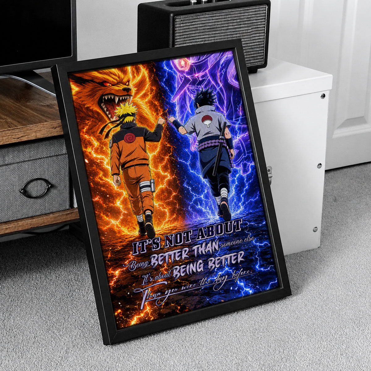 Naruto Canvas Wall Art - NA009 - Naruto Uzumaki - Sasuke Uchiha - Better Than You Were The Day Before
