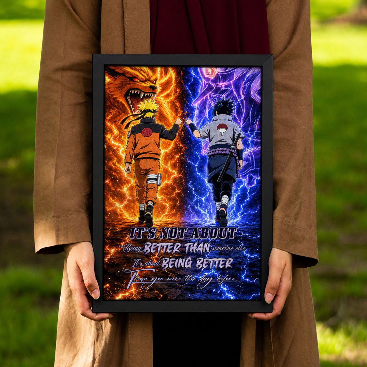 Naruto Canvas Wall Art - NA009 - Naruto Uzumaki - Sasuke Uchiha - Better Than You Were The Day Before