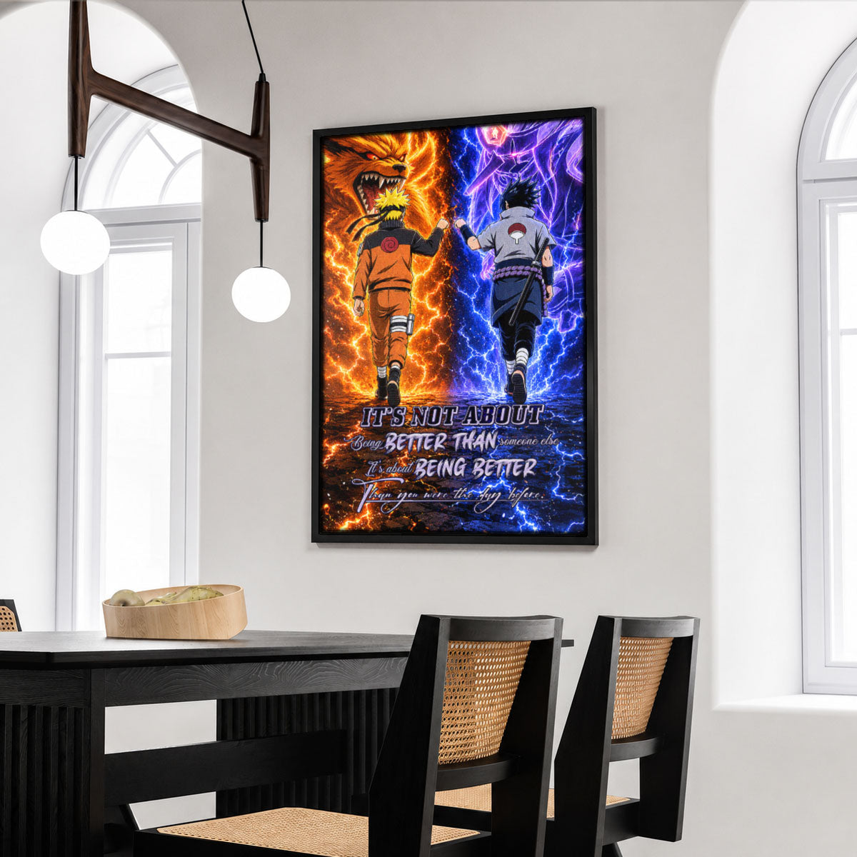 Naruto Canvas Wall Art - NA009 - Naruto Uzumaki - Sasuke Uchiha - Better Than You Were The Day Before
