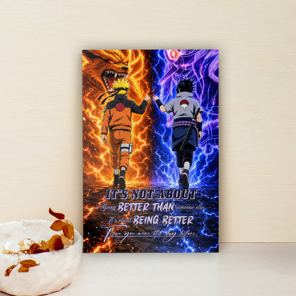 Naruto Canvas Wall Art - NA009 - Naruto Uzumaki - Sasuke Uchiha - Better Than You Were The Day Before