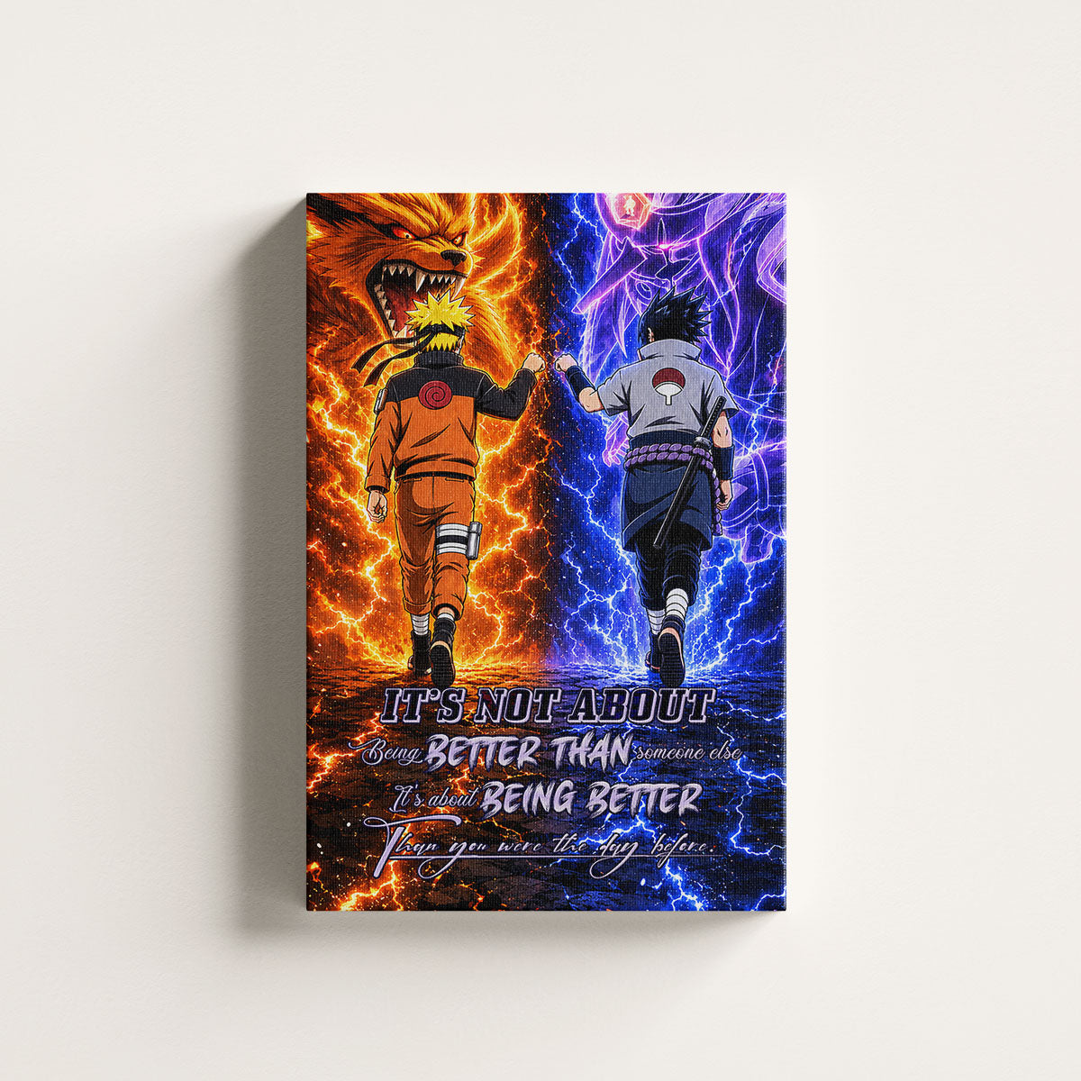 Naruto Canvas Wall Art - NA009 - Naruto Uzumaki - Sasuke Uchiha - Better Than You Were The Day Before
