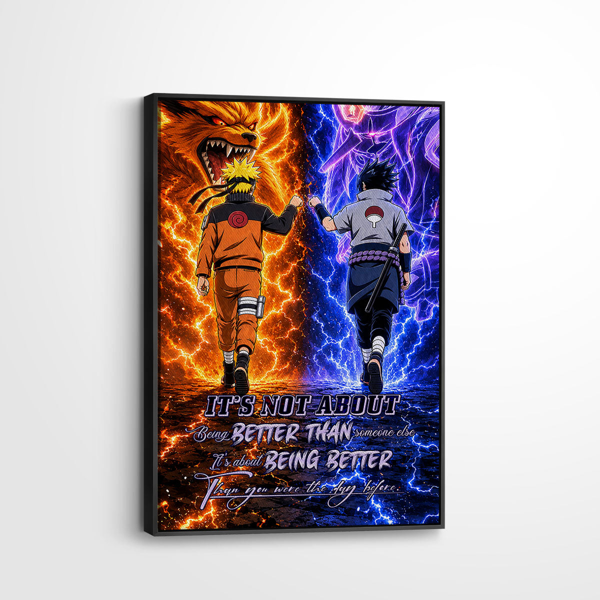 Naruto Canvas Wall Art - NA009 - Naruto Uzumaki - Sasuke Uchiha - Better Than You Were The Day Before