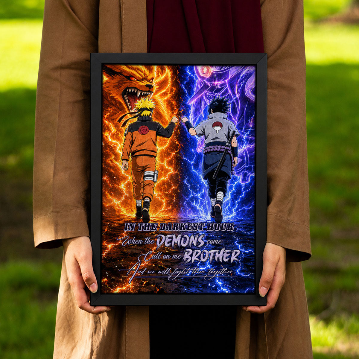 Naruto Canvas Wall Art - NA010 - Naruto Uzumaki - Sasuke Uchiha - Call On Me Brother
