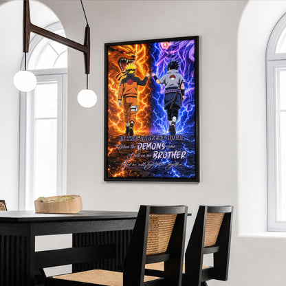 Naruto Canvas Wall Art - NA010 - Naruto Uzumaki - Sasuke Uchiha - Call On Me Brother