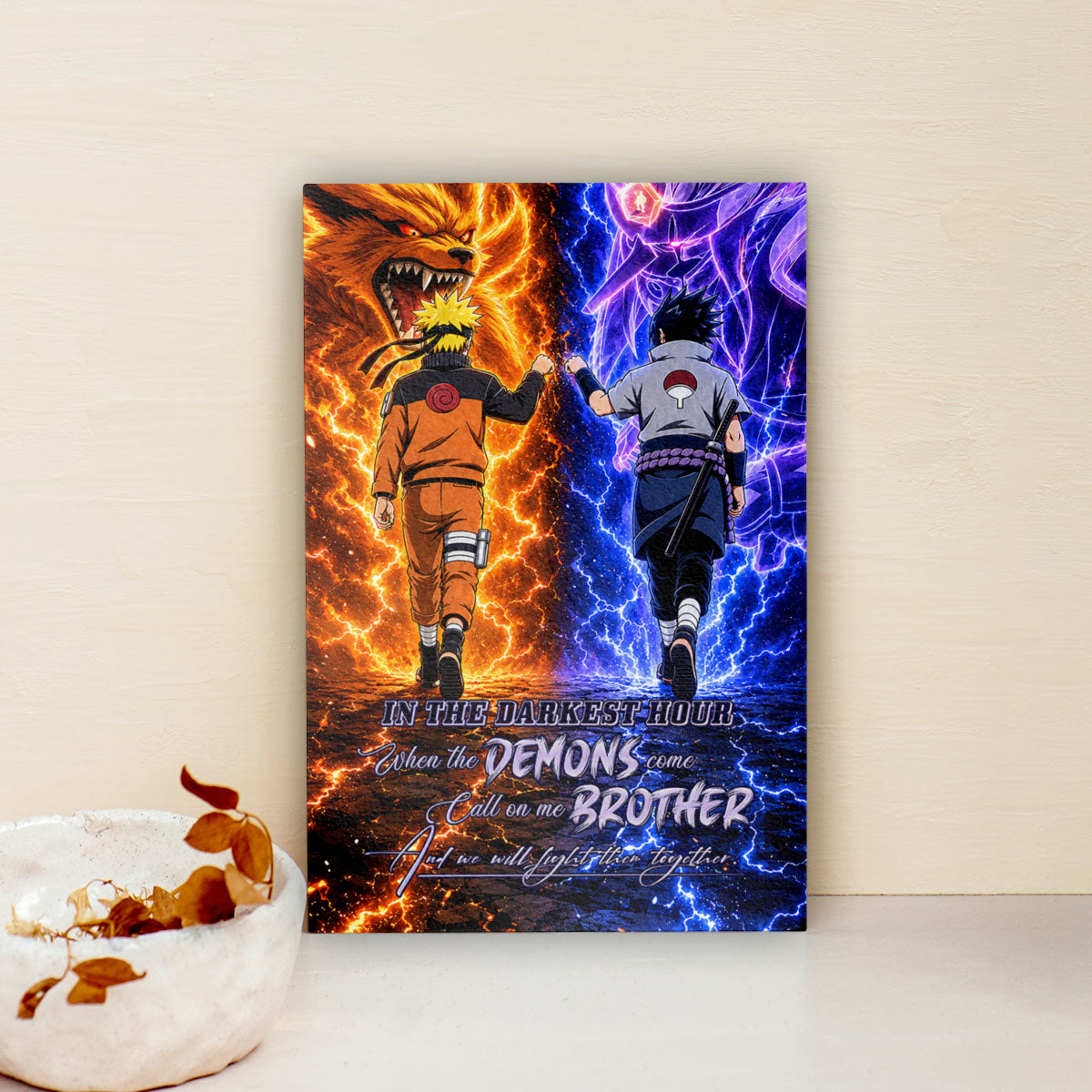 Naruto Canvas Wall Art - NA010 - Naruto Uzumaki - Sasuke Uchiha - Call On Me Brother