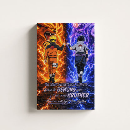 Naruto Canvas Wall Art - NA010 - Naruto Uzumaki - Sasuke Uchiha - Call On Me Brother