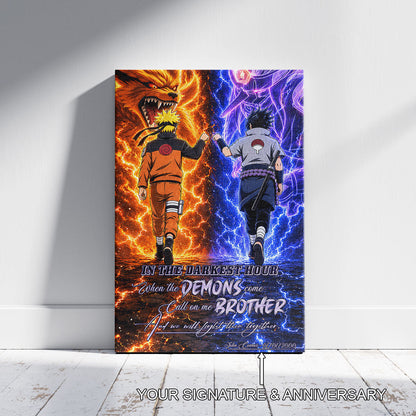 Naruto Canvas Wall Art - NA010 - Naruto Uzumaki - Sasuke Uchiha - Call On Me Brother
