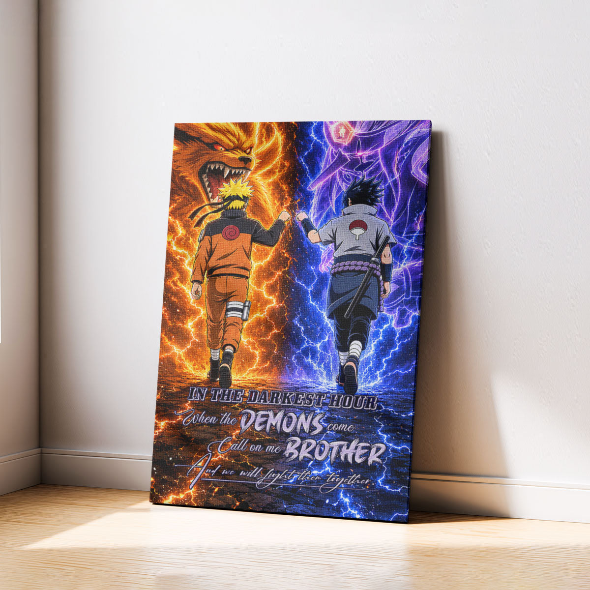 Naruto Canvas Wall Art - NA010 - Naruto Uzumaki - Sasuke Uchiha - Call On Me Brother