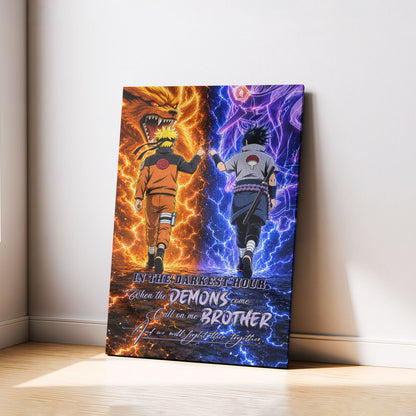 Naruto Canvas Wall Art - NA010 - Naruto Uzumaki - Sasuke Uchiha - Call On Me Brother