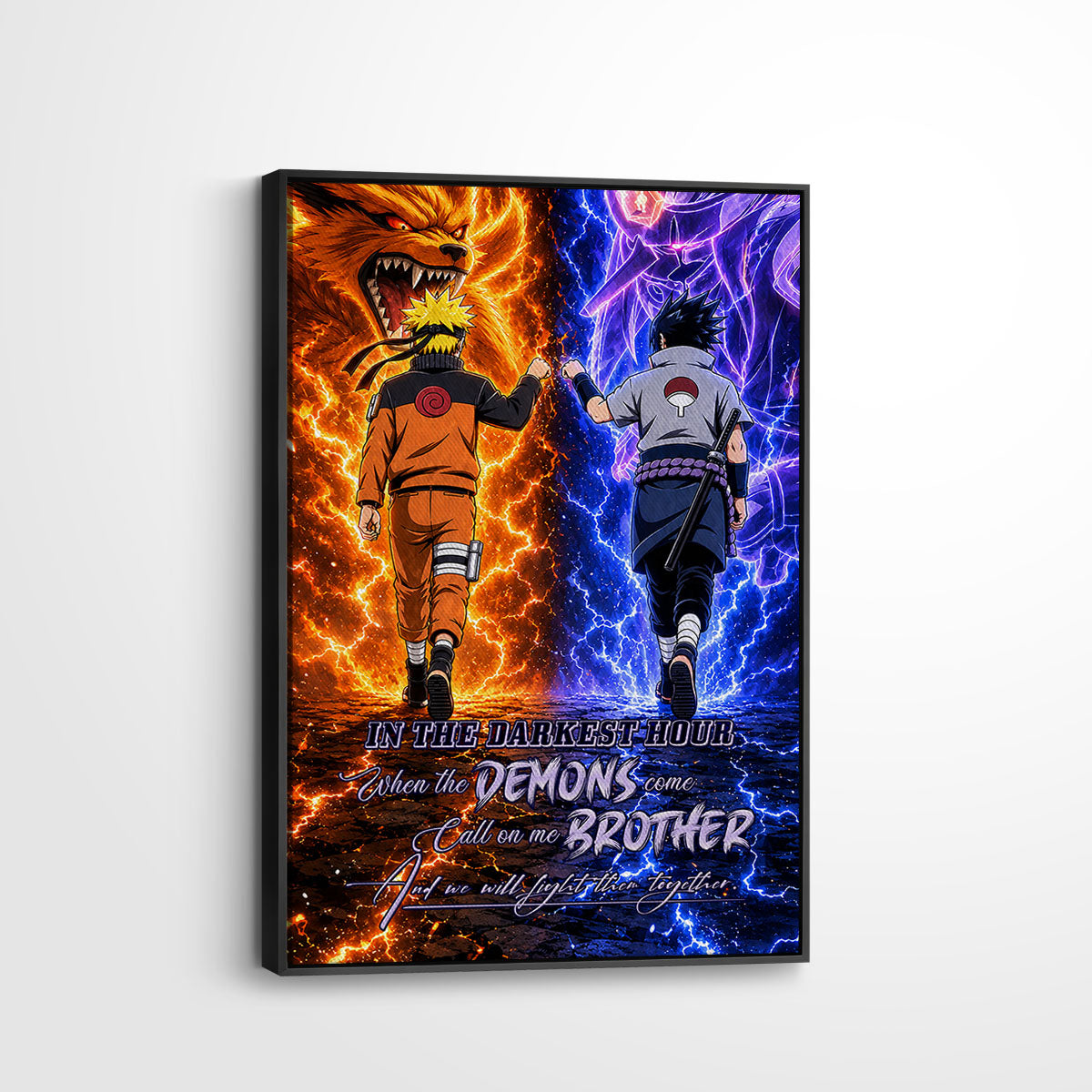 Naruto Canvas Wall Art - NA010 - Naruto Uzumaki - Sasuke Uchiha - Call On Me Brother