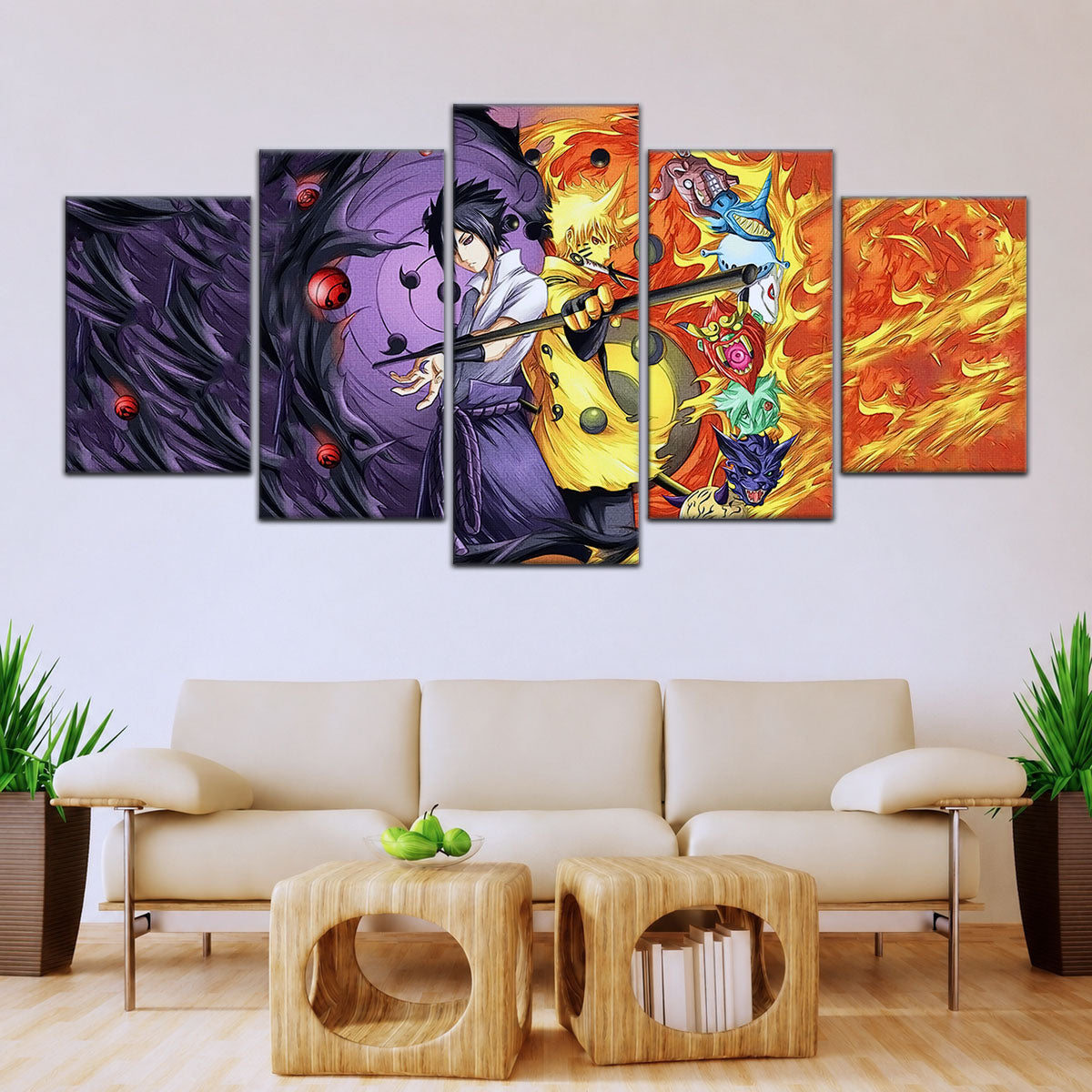 Naruto Canvas Wall Art - NA5010 - Naruto Uzumaki - Sasuke Uchiha