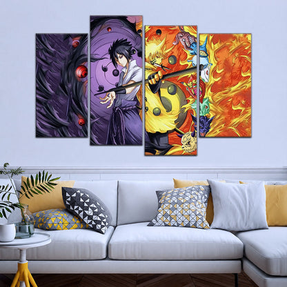 Naruto Canvas Wall Art - NA5010 - Naruto Uzumaki - Sasuke Uchiha