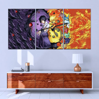 Naruto Canvas Wall Art - NA5010 - Naruto Uzumaki - Sasuke Uchiha
