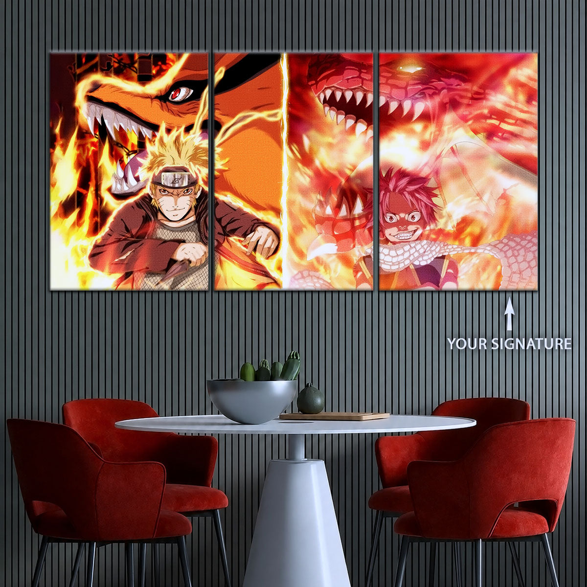 Naruto Canvas Wall Art - NA5025 - Naruto Uzumaki Kurama - Natsu Dragneel Igneel