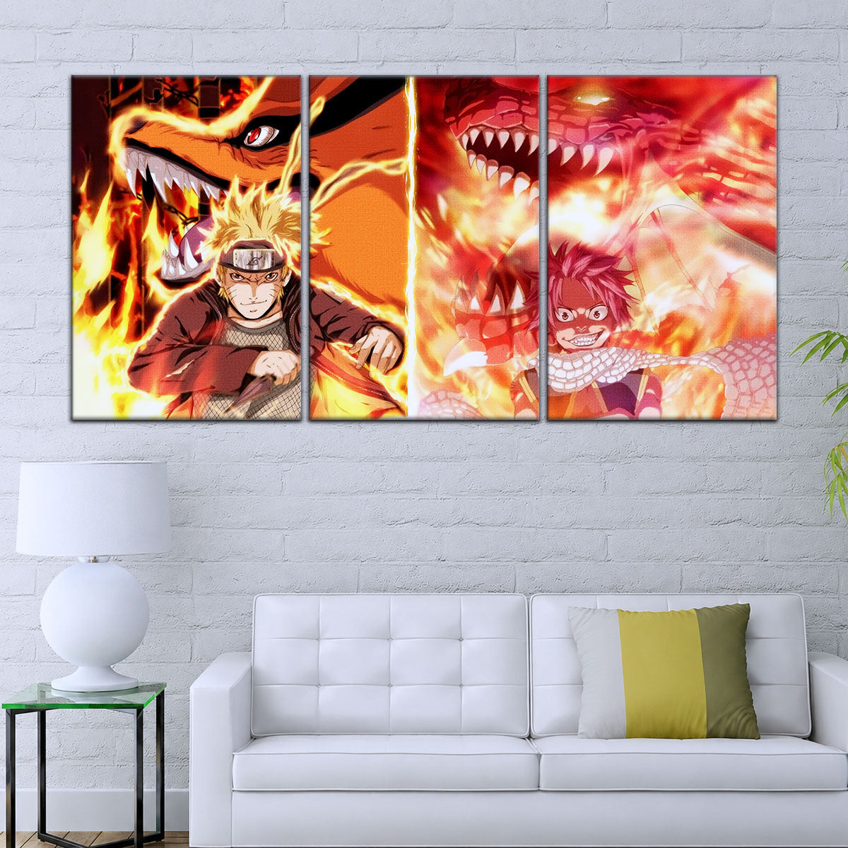 Naruto Canvas Wall Art - NA5025 - Naruto Uzumaki Kurama - Natsu Dragneel Igneel