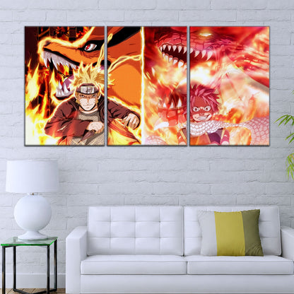 Naruto Canvas Wall Art - NA5025 - Naruto Uzumaki Kurama - Natsu Dragneel Igneel