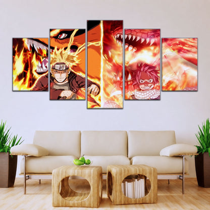 Naruto Canvas Wall Art - NA5025 - Naruto Uzumaki Kurama - Natsu Dragneel Igneel