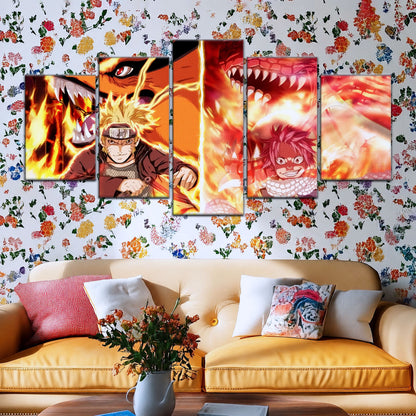 Naruto Canvas Wall Art - NA5025 - Naruto Uzumaki Kurama - Natsu Dragneel Igneel