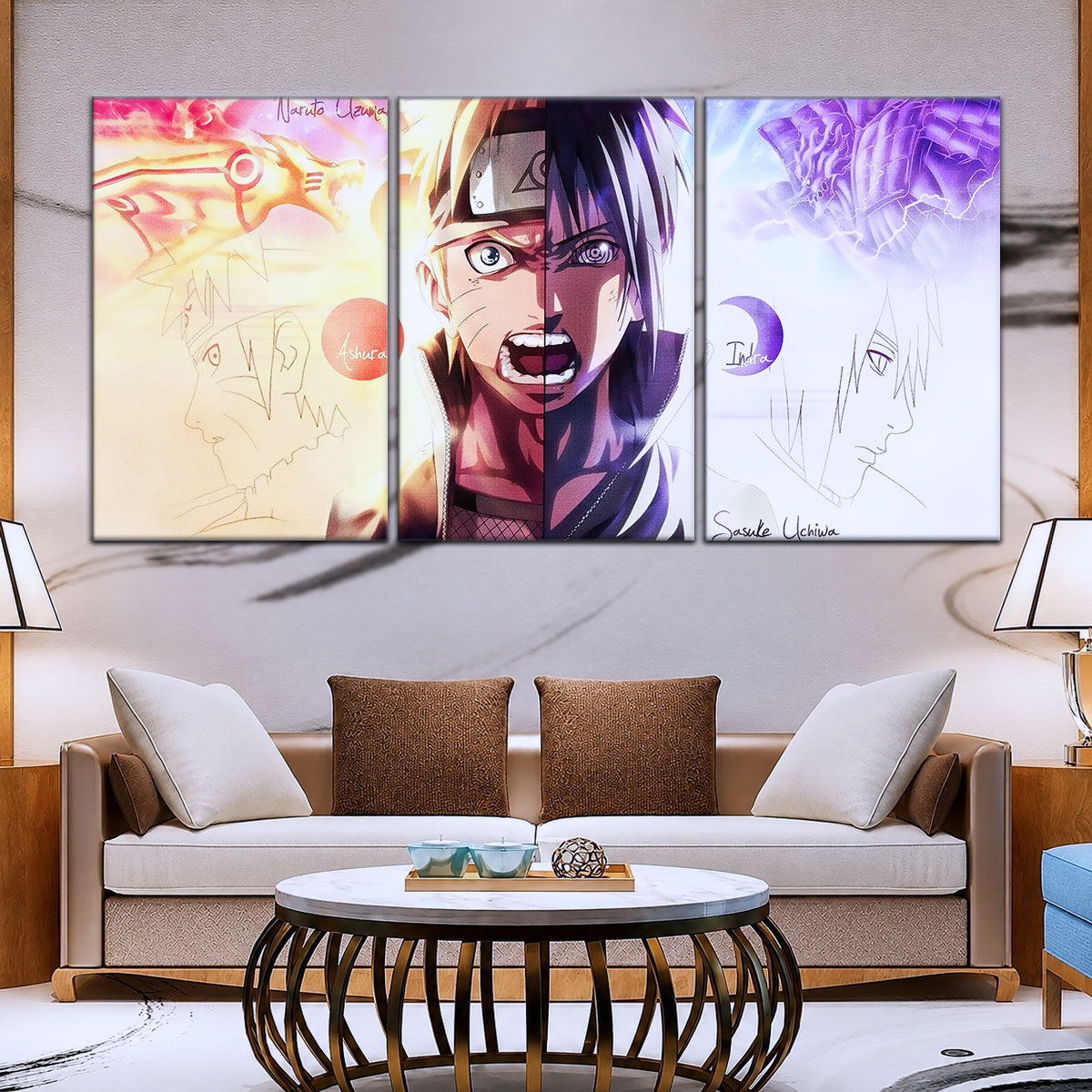 Naruto Canvas Wall Art - NA5026 - Naruto Uzumaki - Sasuke Uchiha