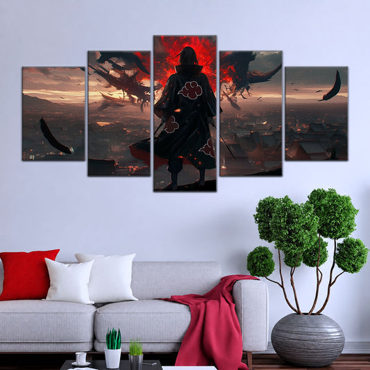 Naruto Canvas Wall Art - NA5063 - Itachi Uchiha Akatsuki Shadow Over Konoha