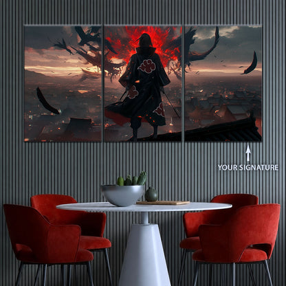 Naruto Canvas Wall Art - NA5063 - Itachi Uchiha Akatsuki Shadow Over Konoha