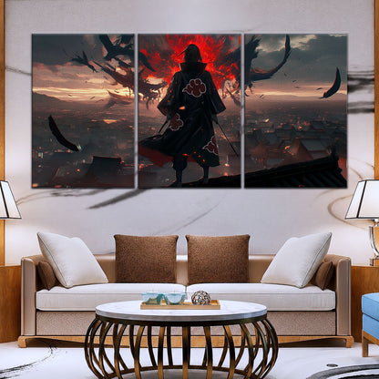 Naruto Canvas Wall Art - NA5063 - Itachi Uchiha Akatsuki Shadow Over Konoha