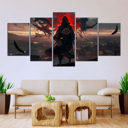 Naruto Canvas Wall Art - NA5063 - Itachi Uchiha Akatsuki Shadow Over Konoha