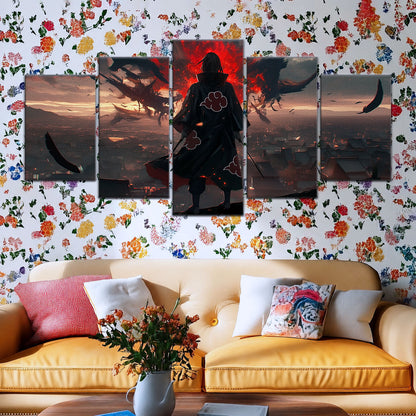 Naruto Canvas Wall Art - NA5063 - Itachi Uchiha Akatsuki Shadow Over Konoha
