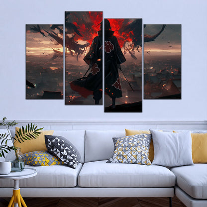 Naruto Canvas Wall Art - NA5063 - Itachi Uchiha Akatsuki Shadow Over Konoha