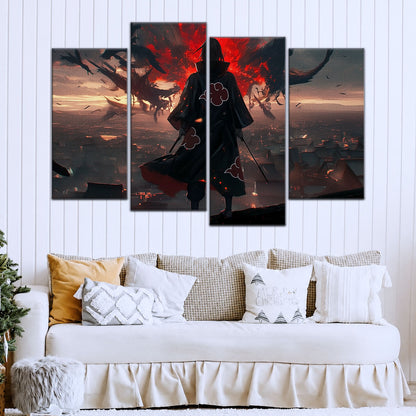 Naruto Canvas Wall Art - NA5063 - Itachi Uchiha Akatsuki Shadow Over Konoha