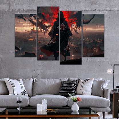 Naruto Canvas Wall Art - NA5063 - Itachi Uchiha Akatsuki Shadow Over Konoha